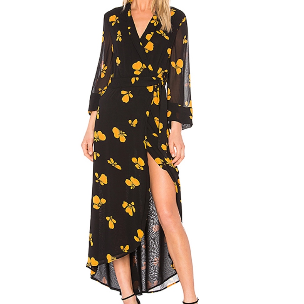 Ganni Fairfax Georgette Wrap Maxi Dress